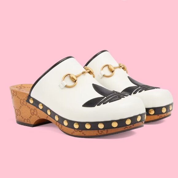 GUCCI SHOES ADIDAS X TREFOIL LEATHER HORSEBIT CLOG MULES sz 39 9 - Picture 4 of 16
